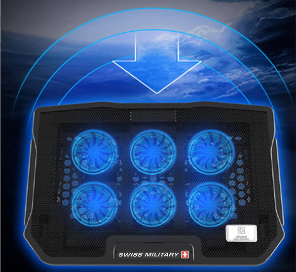 SWISS MILITARY Black ABS Laptop Cooling Pad, LCF01
